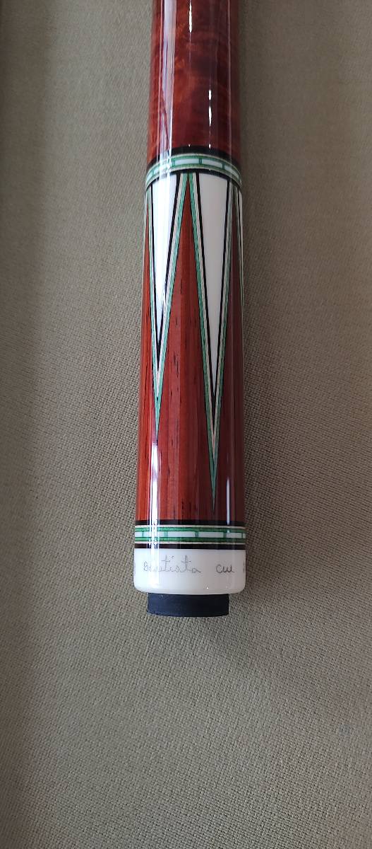 Salmero “Roy” Bautista Custom Cue – 12 Point Amboyna Burl / Turquoise – Includes 8” Extension