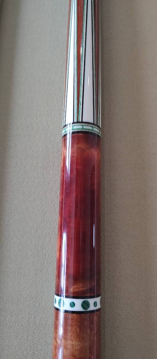 Salmero “Roy” Bautista Custom Cue – 12 Point Amboyna Burl / Turquoise – Includes 8” Extension