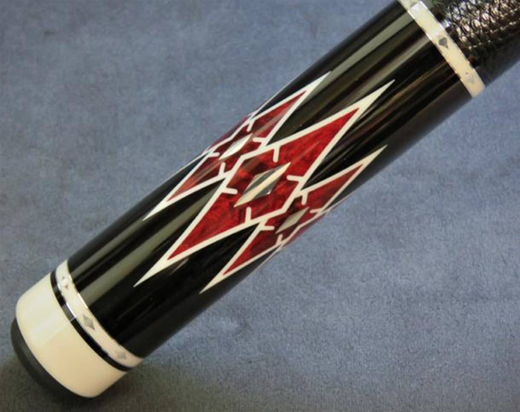 Pete Tonkin “Study in Red” – Four Point Red Burl & Ebony Masterpiece with Silver Inlays