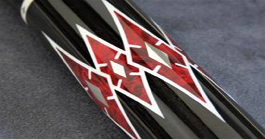 Pete Tonkin “Study in Red” – Four Point Red Burl & Ebony Masterpiece with Silver Inlays
