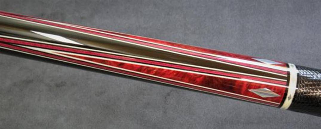 Pete Tonkin “Study in Red” – Four Point Red Burl & Ebony Masterpiece with Silver Inlays