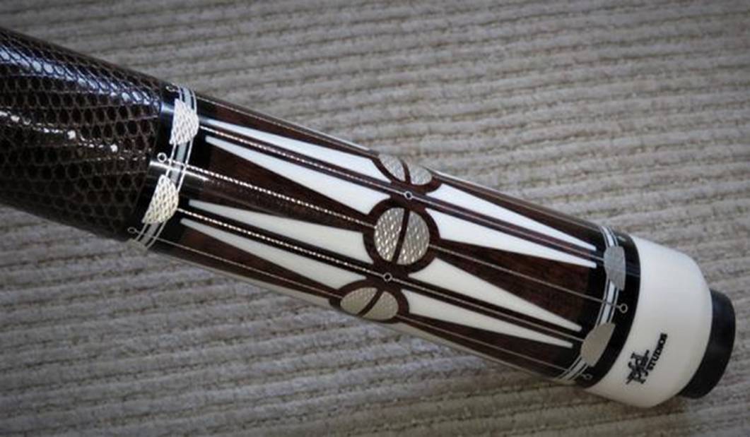 Paul Drexler (PFD Studios) 15th Anniversary Cue – Snakewood, Hammered Silver & Ivory – #4 of 15