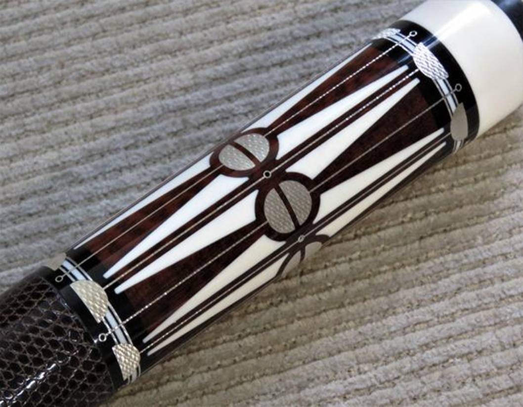 Paul Drexler (PFD Studios) 15th Anniversary Cue – Snakewood, Hammered Silver & Ivory – #4 of 15