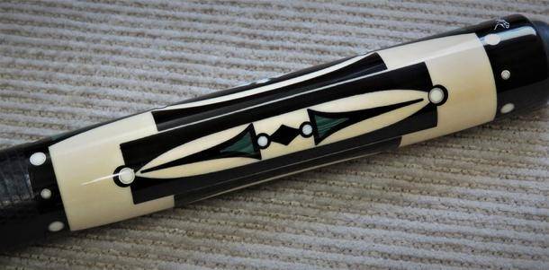 Bill Schick Hall of Fame Custom Cue – Ebony, Holly, Malachite & Ivory Masterpiece