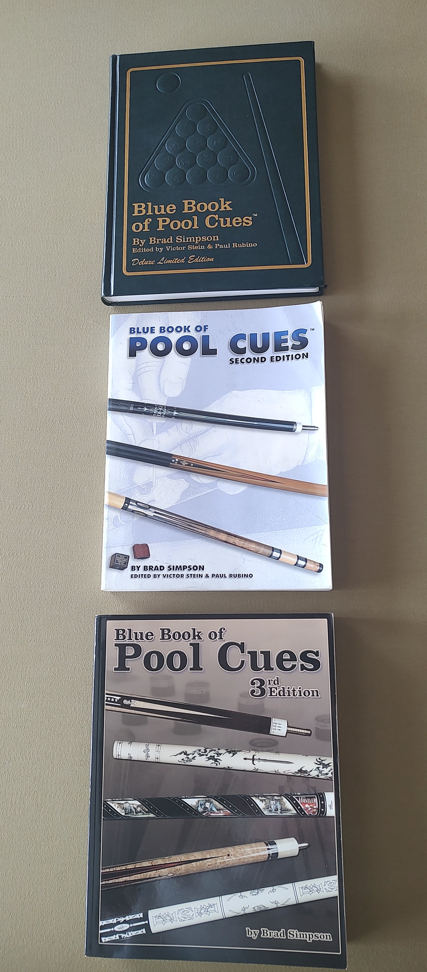 Complete Blue Book of Pool Cues Collection – 1st, 2nd & 3rd Editions